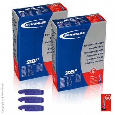 SCHWALBE SV 15 Fahrradschlauch 2 Stk. 28 Zoll Rennrad  Bild 1