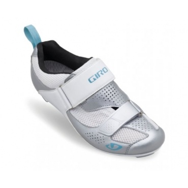 Giro Flynt Tri Damen Radschuhe wei silber blau Bild 1