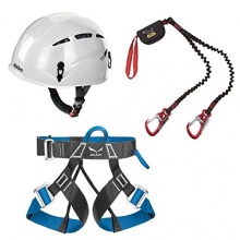 Salewa Klettersteigset Kletterhelm Klettergurt wei Bild 1