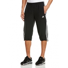 adidas Herren Laufhose 3 Stripes 3/4 schwarz wei XL Bild 1