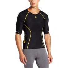 Skins Herren Laufshirt kurzarm schwarz gelb Bild 1