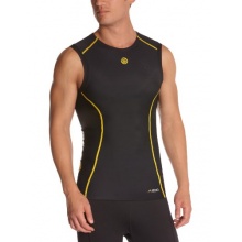 Skins Herren Laufshirt rmellos schwarz gelb Bild 1