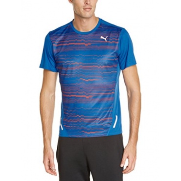 PUMA Herren Laufshirt PR Graphic kurzarm Blau Bild 1