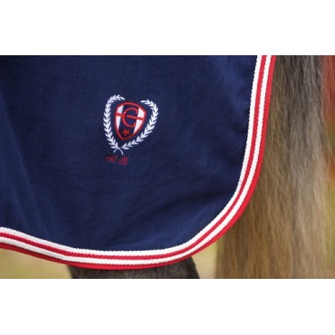 Kerbl Fleece-Pferdedecke Exclusive 125 cm marine rot Bild 1