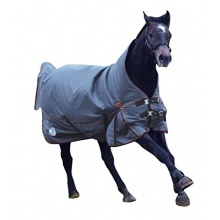 Masta Pferdedecke mit hohem Halsteil grau Stahl 183 cm Bild 1