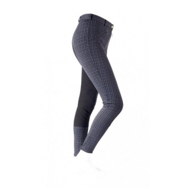 Netproshop Damen Kariert Reithose VB schwarz blau Bild 1