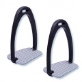 Stbben Steigbgel Maxi Grip schwarz silber  12cm Bild 1