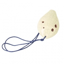 6 Lcher Keramische Ocarina Flte knistern Design Beige Bild 1