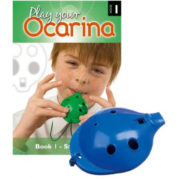 Englische Okarina BLAU und das erste Buch Set Bild 1