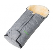 Fellhof Fusack fr Kinderwagen Lammfell schw. melange Bild 1