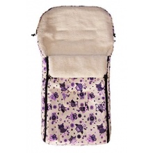 Baby-Joy Fusack fr Kinderwagen Lammfell Lila Creme Bild 1