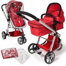 TecTake 3in1 Kombikinderwagen rot Set Moskitonetz Bild 1
