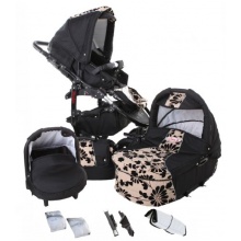Krasnal Kombikinderwagen Komplettset Schwarz Beige Bild 1