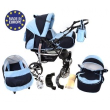 Baby Sportive Kombikinderwagen Set Marineblau Blau Bild 1