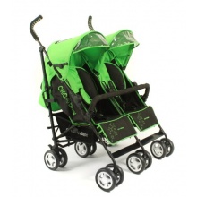 Chic 4 Baby Zwillingskinderwagen inkl. Regenhaube grn Bild 1