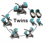 Kidz Kargo Zwillingskinderwagen Trkis Duellette Bild 1