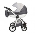 Magic Mubndo Luxus Kinderwagen Moretti grau blumen Bild 1