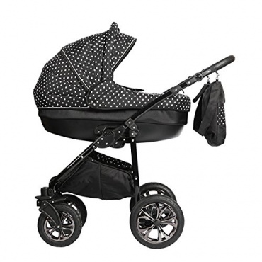 Magico Mundo 3in1 Alu Luxus Kinderwagen schwarz punkte Bild 1