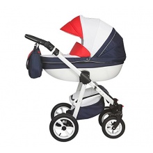 Magico Mundo Luxus Kinderwagen Moretti blau wei rot Bild 1