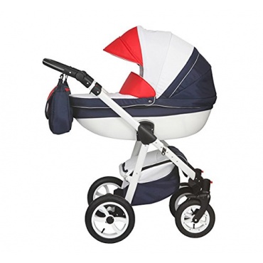 Magico Mundo Luxus Kinderwagen Moretti blau wei rot Bild 1