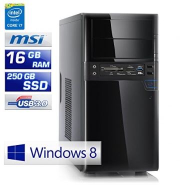 CSL Office PC 4x 4GHz 16GB RAM 250 GB SSD 4TB HDD  Bild 1