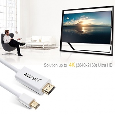 allreli DisplayPort Kabel auf HDMI Kabel 4K wei Bild 1