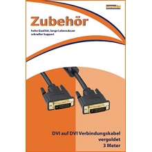 mumbi DVI Kabel 24+1 polig DVI auf DVI 3m vergoldet Bild 1