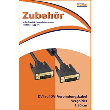 mumbi DVI Kabel 24+1 polig DVI auf DVI 1.80m vergoldet Bild 1