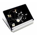 wortek® Universal Notebook Skin  Blumen Schwarz Gelb Bild 1