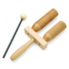 Wooden Agogo mit Schlaegel  klein Bild 1