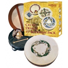 Waltons 15 Inch Irish Bodhran Gift Set Chase Bodhran Design Bild 1