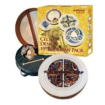 Waltons 15 Inch Irish Bodhran Gift Set Skellig Bodhran Design Bild 1