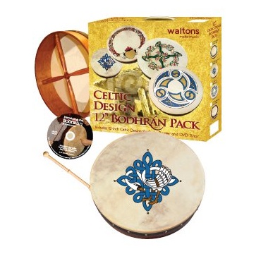 Waltons 12 Inch Irish Bodhran Gift Set Children Of Lir Bodhran Design Bild 1