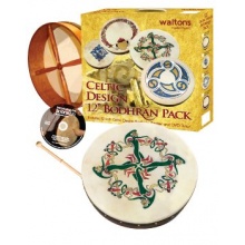 Waltons 12 Inch Irish Bodhran Gift Set Clonmacnoise Bodhran Design Bild 1