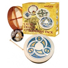 Waltons 12 Inch Irish Bodhran Gift Set Trinity Bodhran Design Bild 1