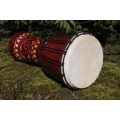 Simeon Djembe 70 cm braun Motiv hand geschnitzt Bongo Trommel Percussion Bild 1