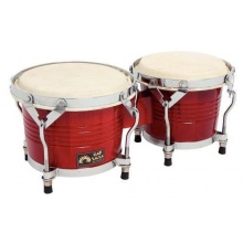 GEWA: Bongo Club Salsa Naturfelle, stimmbar 6,5 + 7,5 Farbe: ROT, Percussion Bild 1