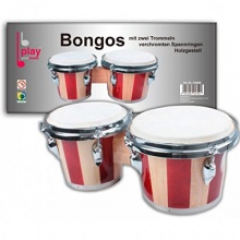 BONGOS mit zwei Trommeln verchromte Spannringen, Percussion Bild 1