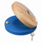 Kastagnetten aus Holz, natur-blau, einzeln Bild 1