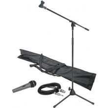 Chord Mikrofon Bühnen-Set inkl. Dreibein-Stativ, Tasche und Kabel, dynamisch Bild 1