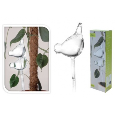 2er-Set Blumenbewsserung Bewsserungskugel Giekugel Vogel Glas - H35cm Bild 1