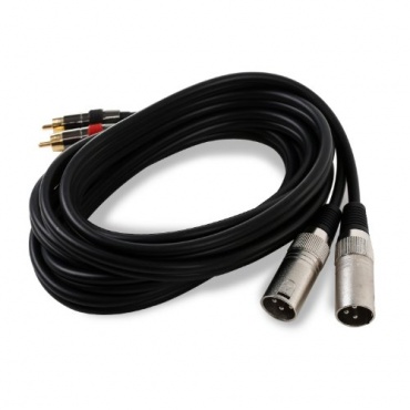 Anschlusskabel 3m 2 x XLR zu Cinch von FrontStage, Mikrofonkabel Bild 1