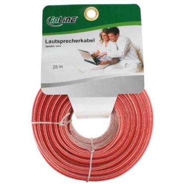 INLINE Lautsprecherkabel 25M 2x 0,75mm CCA transparent 25m Bild 1