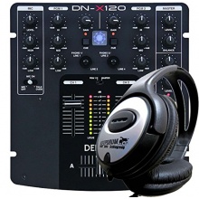 Denon DN-X120 2-Kanal DJ Mixer Battle Mischpult + KEEPDRUM Kopfhrer Bild 1