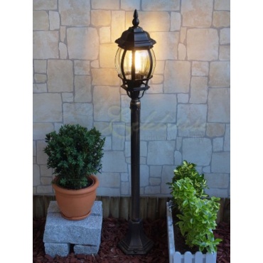 Aluguss Gartenlaterne Wegleuchte in braun-gold Auenlampe LE9006bg Bild 1