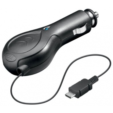 KFZ-Ladekabel 12V/24V Micro USB mit Kabelrolle von Wentronic Bild 1