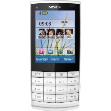 Nokia X3-02 Block Handy, 2.4 Zoll Touch&Type Display, 5 MP Kamera white silver Bild 1