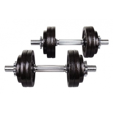 30 kg (2 x 15 kg) Guss Kurzhantel Hantelset 30 mm von Hop-Sport Bild 1