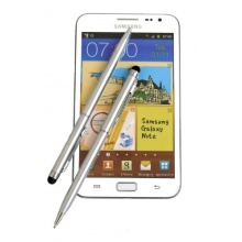 2 x tomaxx Stylus Pen - Eingabestift + Kugelschreiber fr Samsung silber Bild 1