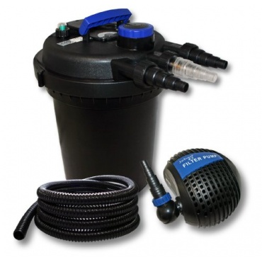 Wiltec Druckfilter Set aus 10000l Filter, UVC Teichklärer mit 11W Bild 1